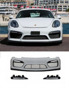 Pare choc avant Porsche Boxster et Cayman 981 look GT4 avec feux