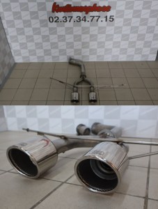 POT D'ÉCHAPPEMENT Y DUPLEX LOOK R32 POUR GOLF 5 et 6 coupe bord roulé