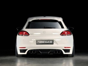 Rajout de pare choc arrière avec diffuseur carbone look double sortie vw scirocco RIEG