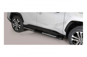  Marche pied latéral tube pour Toyota RAV4 2019- Hybride Noir