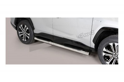 Marche pied latéral tube pour Toyota RAV4 2019- Hybride Chrome Style 2