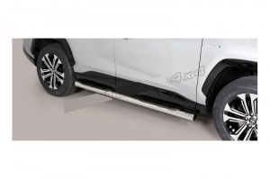 Marche pied latéral tube pour Toyota RAV4 2019- Hybride Chrome Style 2