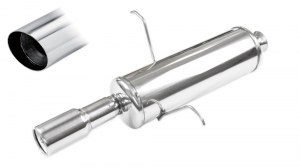 Silencieux d'échappement en acier inoxydable avec sortie d'échappement diam. 90 RALLY coupé en bizeau pour Peugeot 405 de 92 à 97