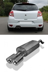 Silencieux arrière Renault Clio III GT – Double sortie 2x90 mm