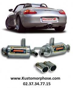Silencieux arrière SUPERSPRINT "Power Loop" avec double sortie 90mm Porsche 986
