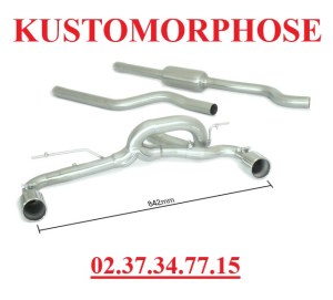 Silencieux intermédiaire en inox + tubes arrière duplex BMW F20/F21 LCI – 1 sortie ronde 90 mm 