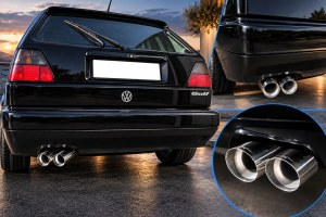 Silencieux arrière RACING – Volkswagen Golf 2 GTI 1.8 16V – Double sortie Ø70 mm